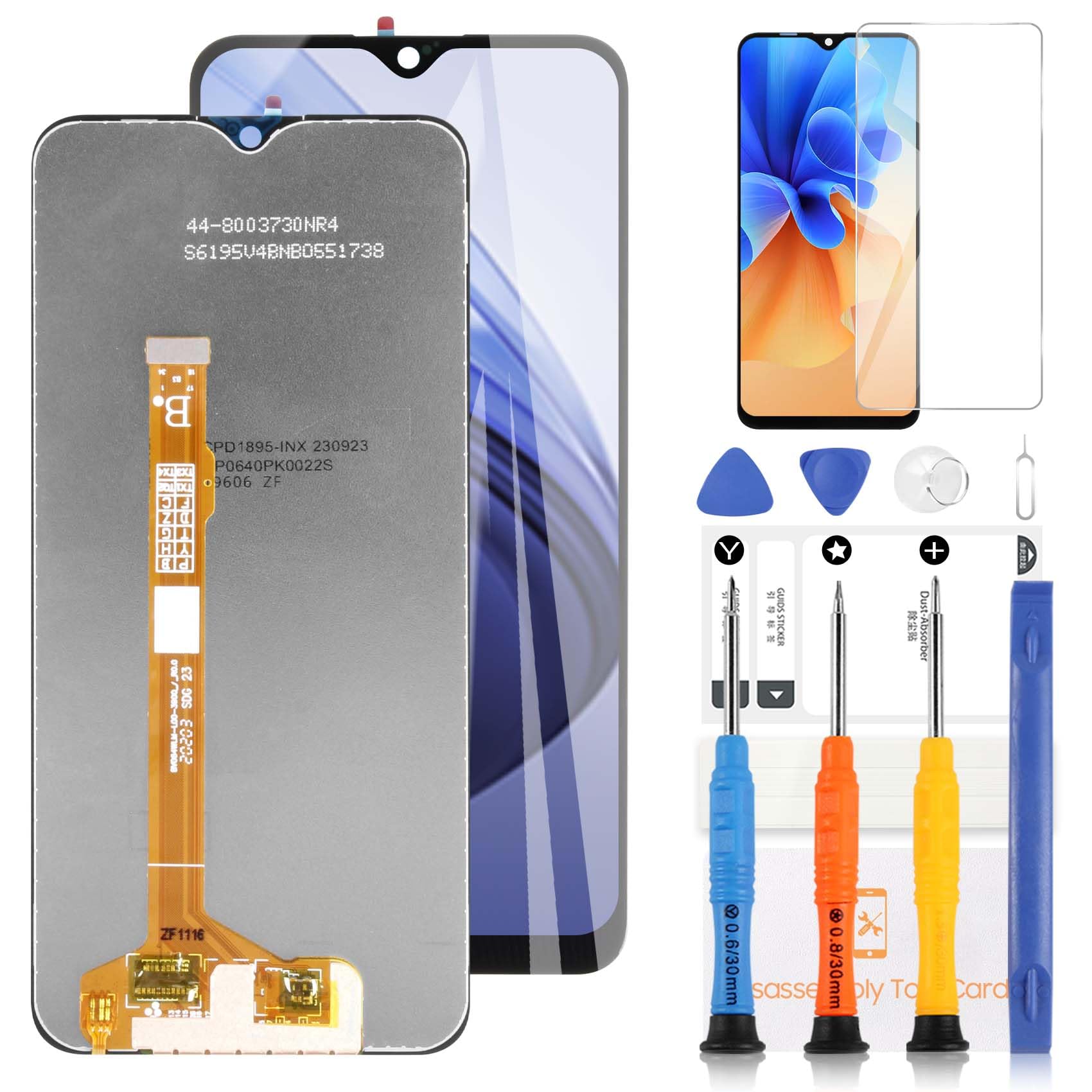 LCD Display for Vivo U3X / Y3 / Y12 / Y15 / Y17 / Y11 / U10 / Y12i LCD Touch Screen Assembly Replacement Glass Digitizer with Tools (Black)