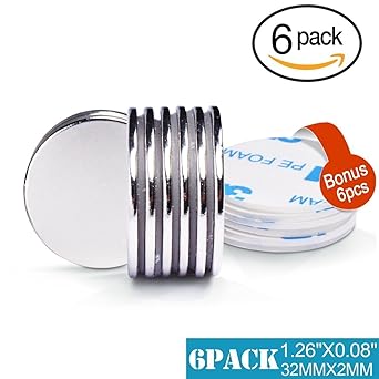 Neodimio Imán,FEYG Imanes Nevera 32x2 mm Unidad imán Extrem Fuerte ...