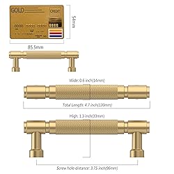 Amerdeco 10 Pack Champagne Bronze knurled Cabinet
