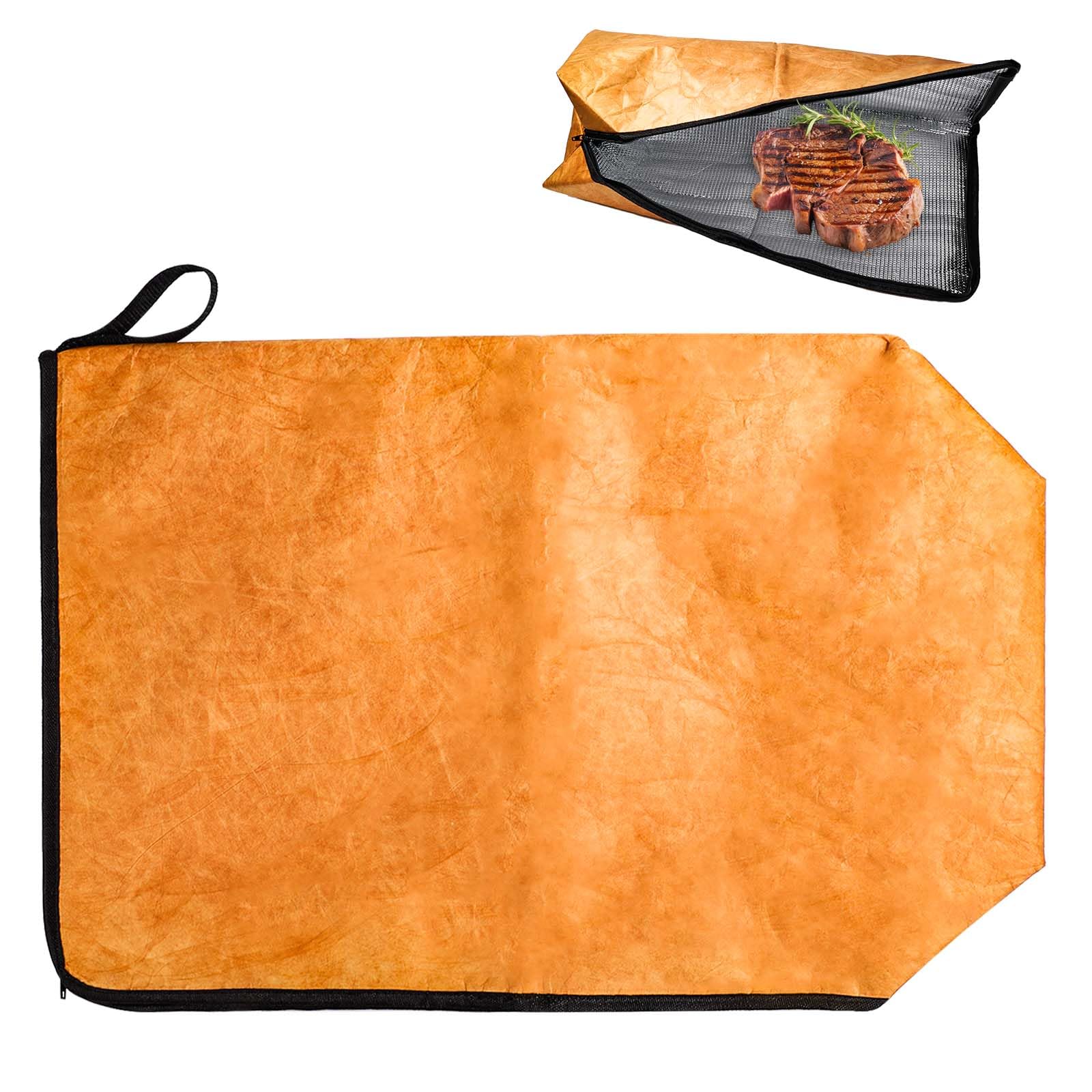 Barbecue Blanket, Reusable Barbecue Bag Meat Resting Bag with Zipper Foldable BBQ Resting Bag Insulated Barbecue Bags Barbecue Blanket for Outdoor Family Barbecue Grilling Festival Party