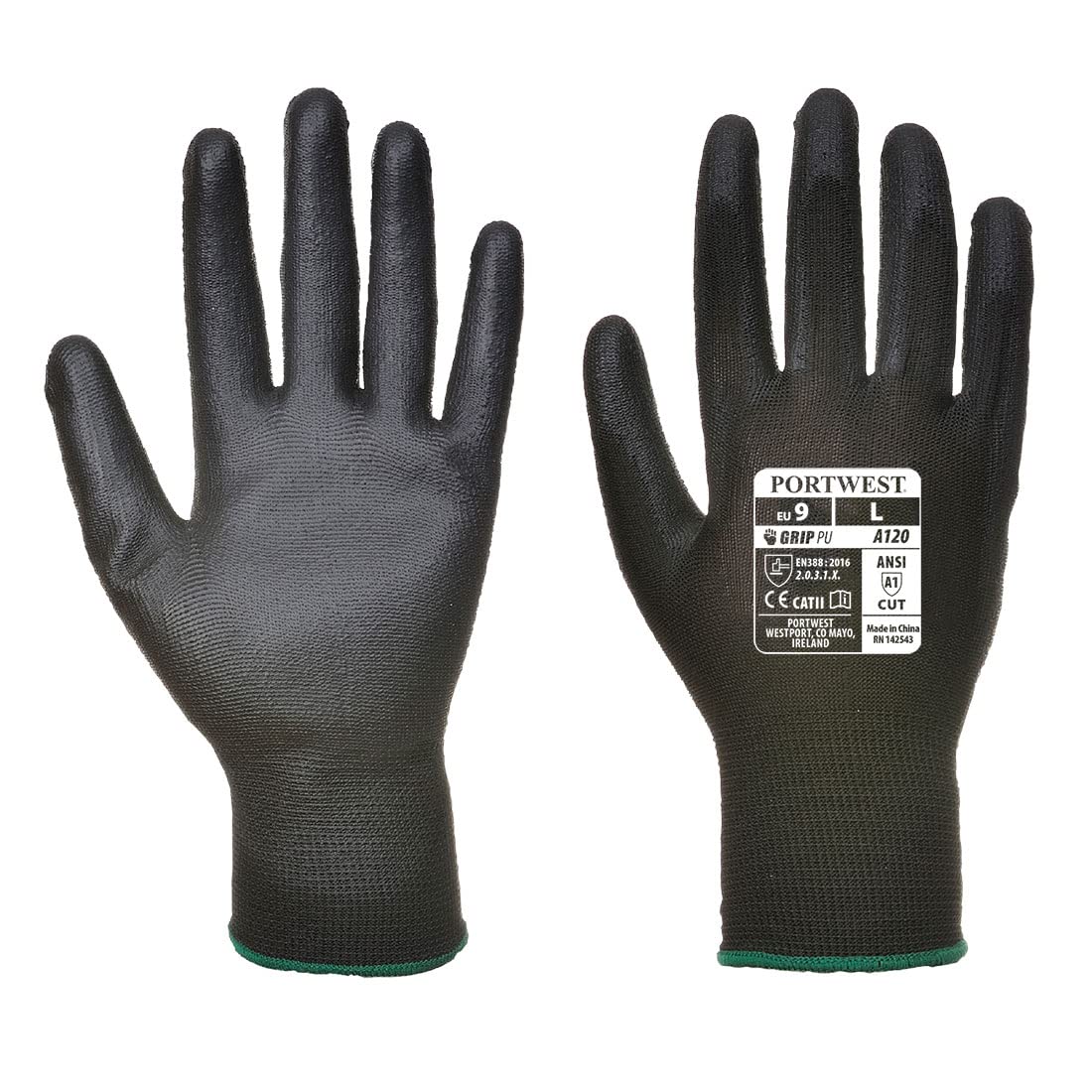 Portwest Vending PU Palm Glove, Size: XXL, Colour: Black, VA120K8RXXL