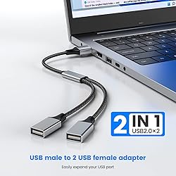 MOGOOD USB Splitter Cable USB y Splitter Adapter