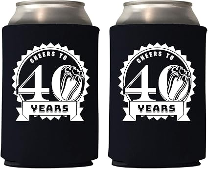 Amazon Veracco 缶クーリーホルダー 40歳 乾杯 40歳 誕生日プレゼント 40歳 素晴らしいパーティーの記念品 デコレーション ブラック Veracco 弁当箱 水筒