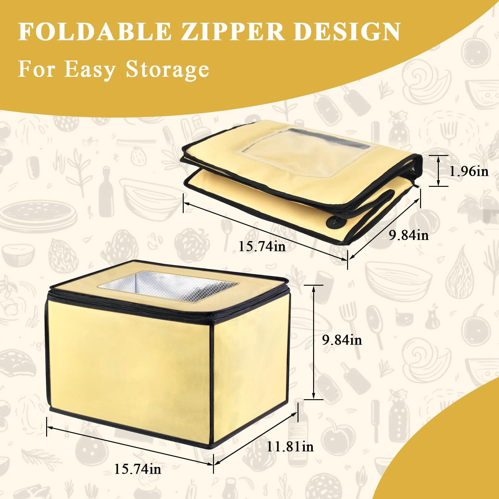 Bread Proofing Box with 50-130℉ Temp Control & 24H Timer, Folding Proofing Box for Sourdough Pizza Yogurt Rice Wine Fermentation, Space-Saving Sourdough Starter Warmer 15.7