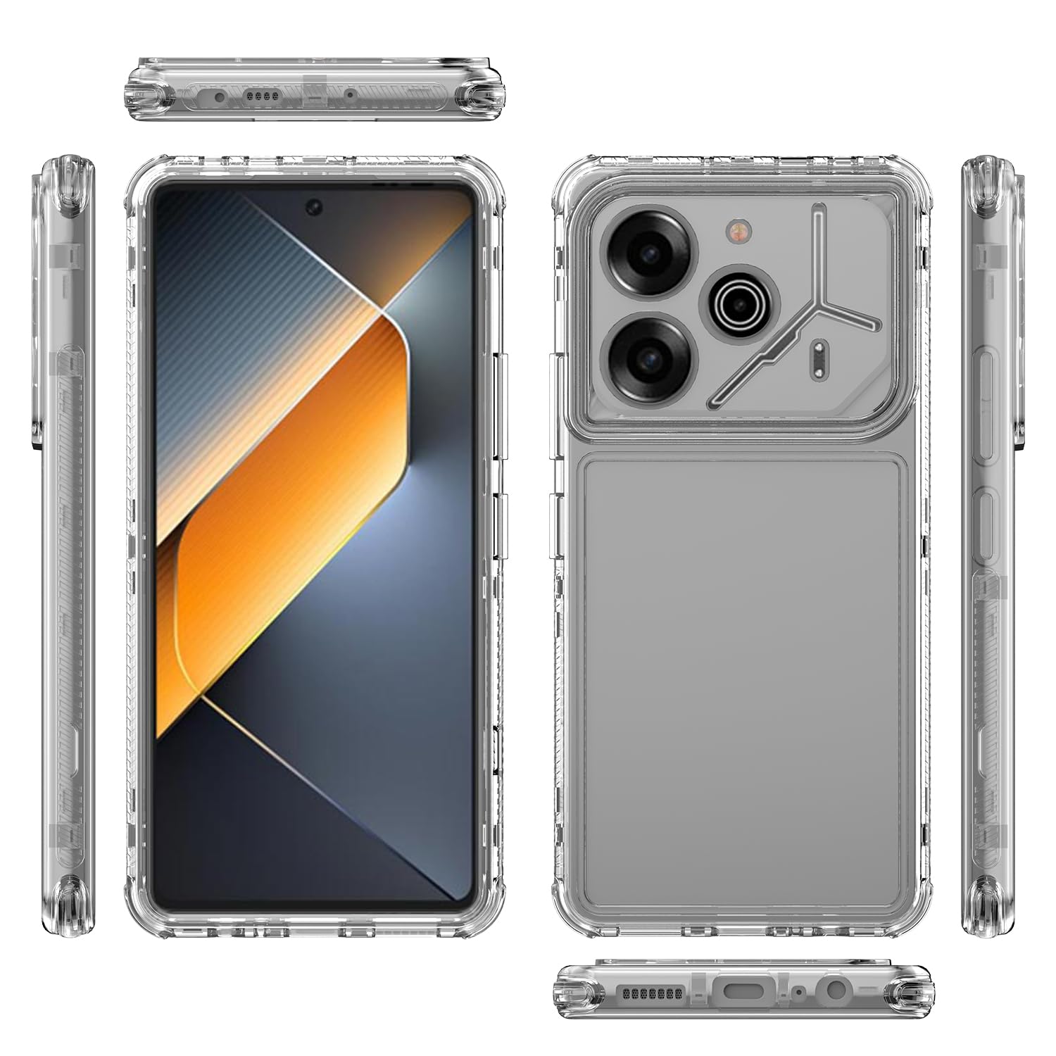 Elubugod Compatible with Tecno Pova 6 Case,3 in 1