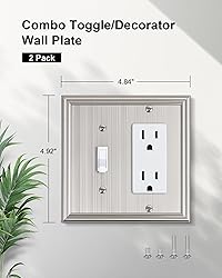 TREEWELL 2-Pack Combo Toggle/Decorator Light Switch