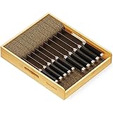 SpaceAid Large Knife Drawer Organizer Bamboo Insert Dock, Kitchen Steak Knives Holder Organizers Block for Drawer in Storage 