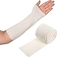 Nuanchu Cotton Stockinette Tubular Elastic Bandage Cast Sleeve Roll Elastic Wrap Tube Bandages Comfortable Cast Stockinette for Arm Leg Knee Prewrap(White,3 Inch X 5.47 Yard)
