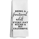 TAEDIN Funny Sarcastic Adult Dish Towels 16x24 Inches, Decorative Absorbent Hand Tea Kitchen Bathroom Towels