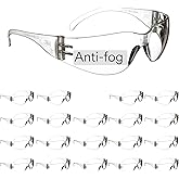 3M Safety Glasses, Virtua, 20 Pair, ANSI Z87, Unisex, Anti-Fog, Scratch Resistant, Clear Lens, Clear Frame, Affordable Eye Protection, Lightweight, Wraparound Coverage