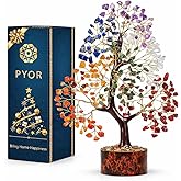 PYOR 7 Chakra Tree of Life Crystal Tree - Seven Chakra Healing Crystals & Stones for Chakra Balancing | Meditation | Reiki | Yoga Decor | Spiritual Gift | Gift for Woman