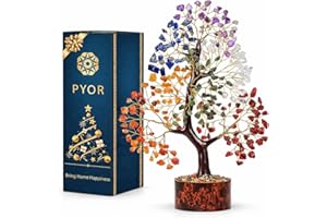 PYOR 7 Chakra Tree of Life Crystal Tree – Spiritual Healing Crystals & Stones | Housewarming Gift for New Home | Birthday Gift for Women | Home Decor Office Decor | Room Decor