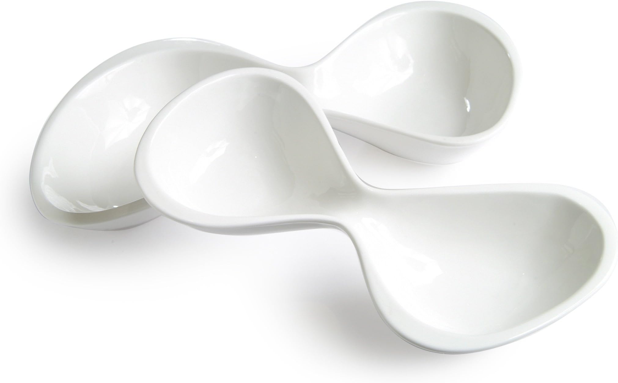 Carmona Dual Emix Collection Porcelain White New Bone China Set of 2, 9.7oz Dessert Plates Dinner Plates