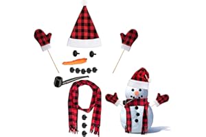 Threan 15 Pcs Christmas Snowman Decorating Making Kit Winter Snowman Building Kit for Winter Xmas Holiday Party Hanging Outdoor Decoration (Classic)