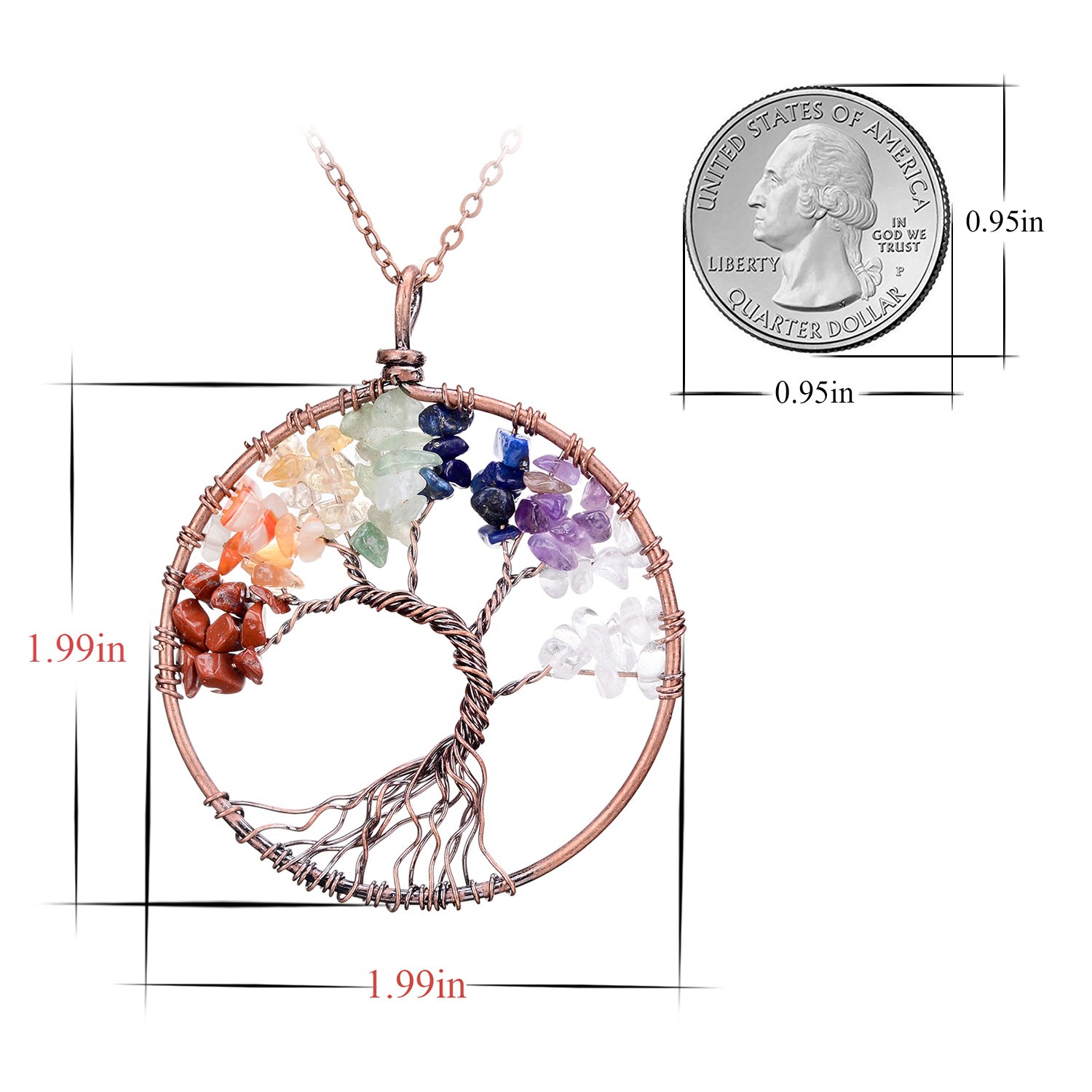 sedmart Tree of Life Pendant Amethyst Rose Crystal Necklace Gemstone Chakra Jewelry sedmart Tree of Life Pendant Amethyst Rose Crystal Necklace Gemstone Chakra Jewelry