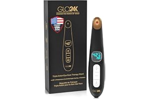 GLO24K UNLEASH THE POWER OF GOLD GLO24K Eye Care Beauty Massager. For Radiant, Beautiful Skin Around The Eyes.