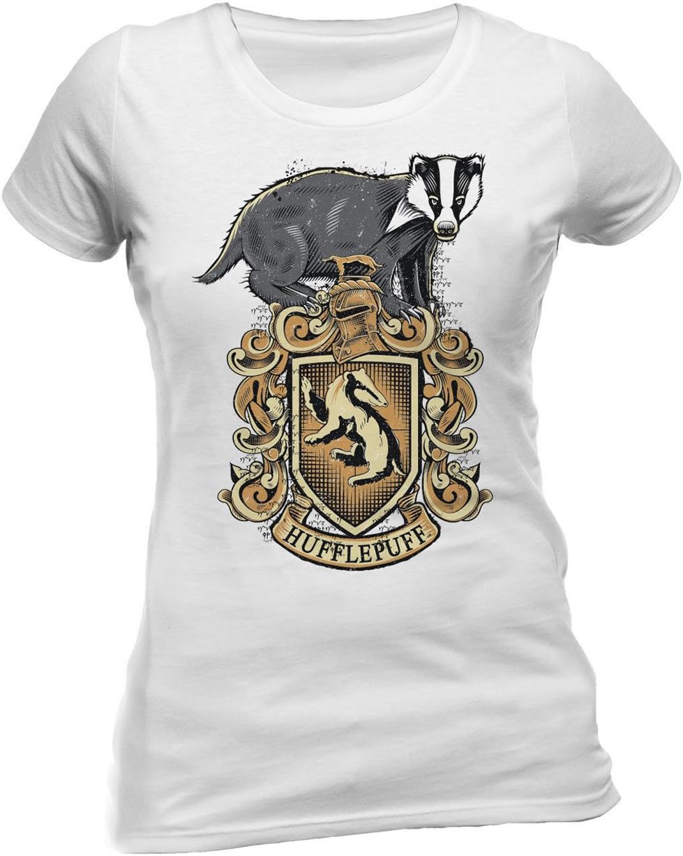Official Licensed Merchandise Harry Potter Hufflepuff Womens Fitted T-Shirt Tee