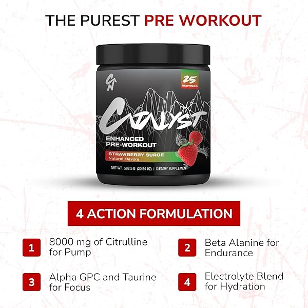 CATALYST NUTRITION ENHANCED PRE WORKOUT POWDER FOR MEN & WOMEN – BOOSTS FOCUS, MOOD & PERFORMANCE – 8G L-CITRULLINE, HIMALAYAN PINK SALT, ELECTROLYTES & NATURAL FLAVORS WITH NO ARTIFICIAL COLORS