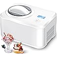 COWSAR 1.6 Quart Ice Cream Maker Machine with Built-in Compressor, Fully Automatic and No Pre-freezing, Frozen Yogurt, Keep-cooling, Timer Function, Easy to Clean