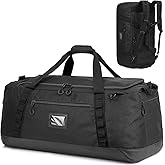 TUGUAN Extra Large Travel Duffle Bag Backpack for Men with Adjustable Dividers 120L Big Weekend Overnight Bag with ID Pocket Shoulder Strap Heavy Duty Sports Duffel Bags for Camping Gym, Black