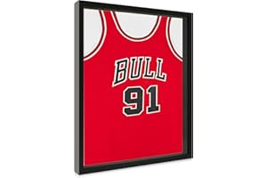 CCDCC 16x20 Large Shadow Box Picture Frame with Soft Linen Back, Black Wooden Youth Kids Jersey Frame Display Case with Tempered Glass Cover for Wall Display