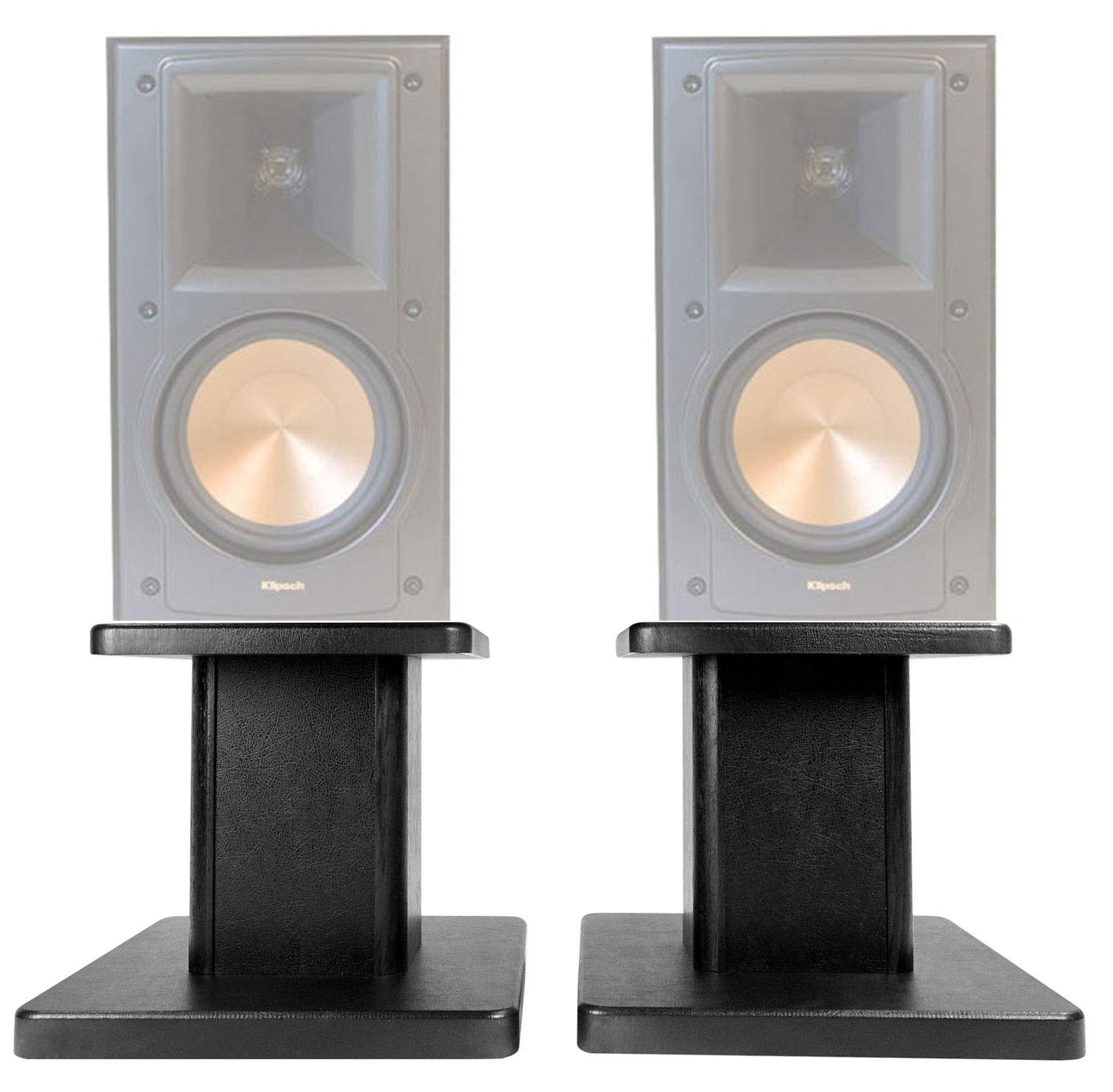 (2) 8 Black Bookshelf Speaker Stands for Klipsch RB-51 II Bookshelf Speakers