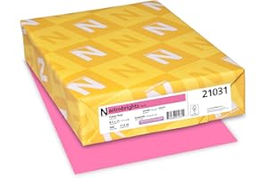 Neenah Astrobrights Color Paper, 8.5â€ x 11â€ , 24 lb/89 GSM, Pulsar Pink, 500 Sheets (21031)