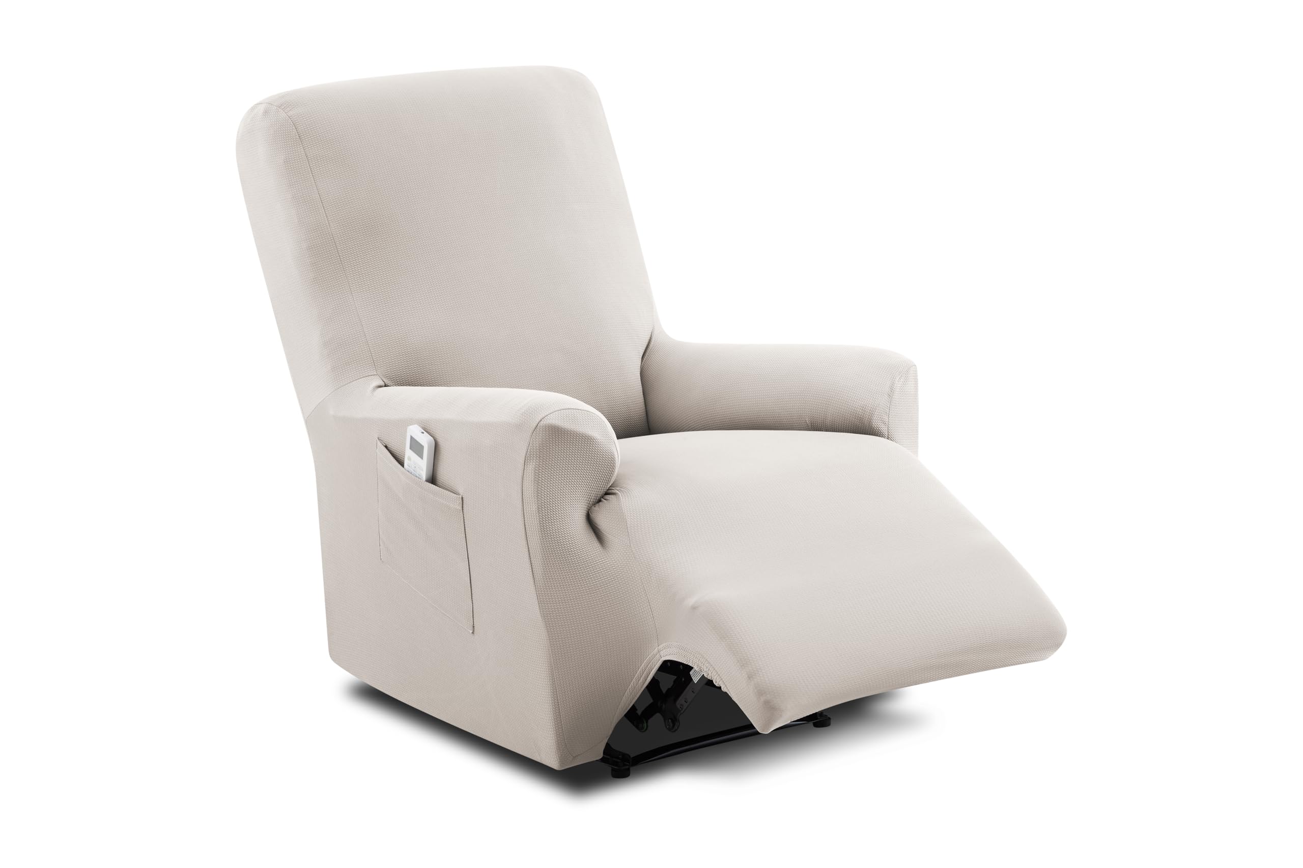textil-home Complete Recliner Armchair Cover TEIDE strech, Slipcover Size 1 Seater - 70 a 100 cm. Colour Ivory