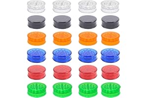 OMYPUEHEN 24 Pack Herb Grinder For Manual, 2.3in Small Spice Grinder With Storage, Portable And Disposable Plastic Grinder, Mix