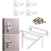 False Front Cabinet Clips, Hosrnovo 4 Pairs with Screws Reinforced Sink Tip-Out Snap for Kitchen Cabinet Drawer Fronts Replace/2 Drawers