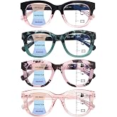 fadbon Progressive Multifocus Reading Glasses for Women,Blue Light Blocking Computer Readers with Spring Hinge