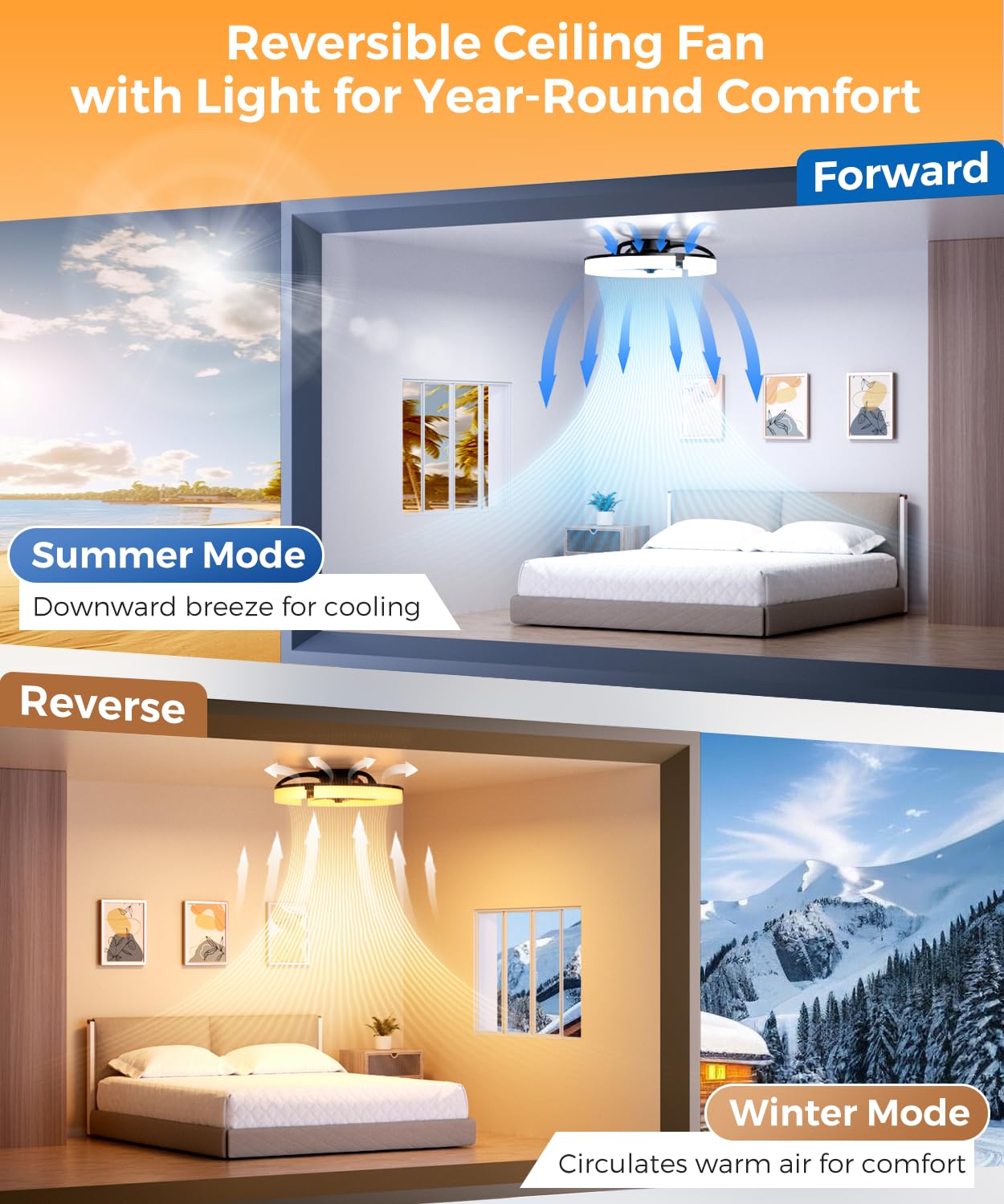 COONYES Ceiling Fans with Lights and Remote – 20