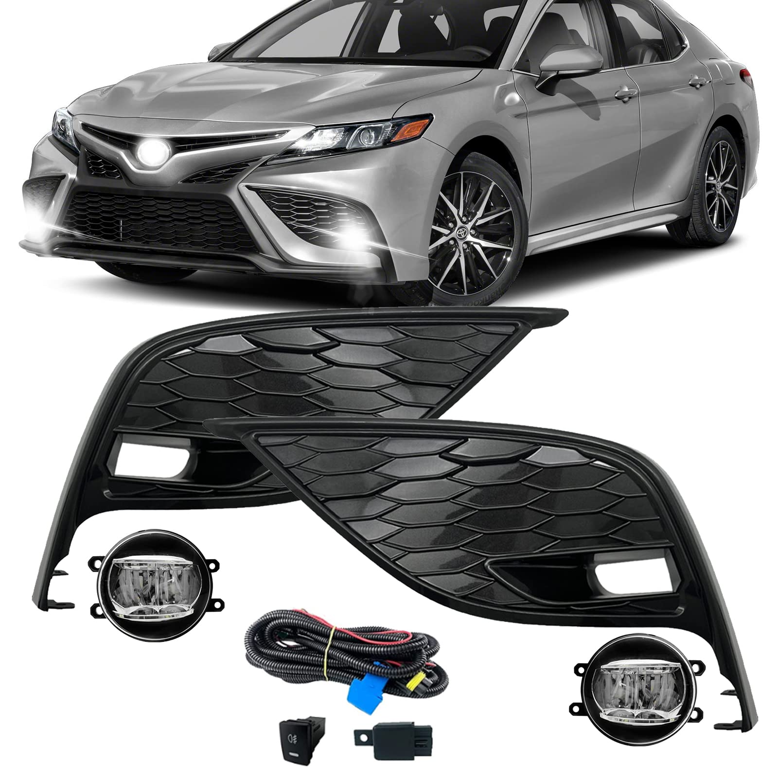 AUYICH Yellow LED Fog Lights Assembly Compatible With
