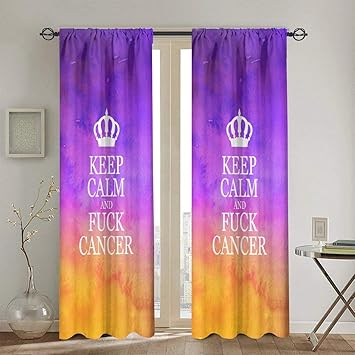 Amazon Com Yuyuy Keep Calm And Fuck Cancer Blackout Curtains For