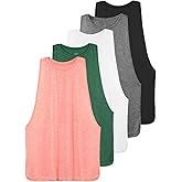 Ullnoy Workout Tank Tops for Women Running Muscle Tanks Sleeveless Loose Fit Gym Yoga Sport Shirts 3-5 Pack
