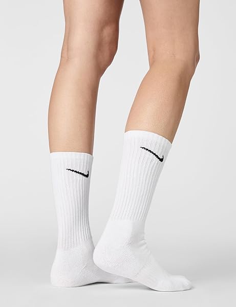 NIKE UNISEX ADULT EVERYDAY CUSHIONED SOCK, WHITE/BLACK, X-LARGE US