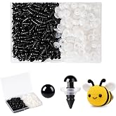 Vanblue Safety Eyes 260PCS 6mm Plastic Black Craft Eyes with Washers Teddy Bear Eyes for Amigurumi Stuffed Animals Crochet Toys Crafts Making Halloween Decorations