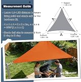 HEYOMART Sun Shade Sail 2x2x2m Triangle Canopy UPF40+ 98% UV Orange view 3