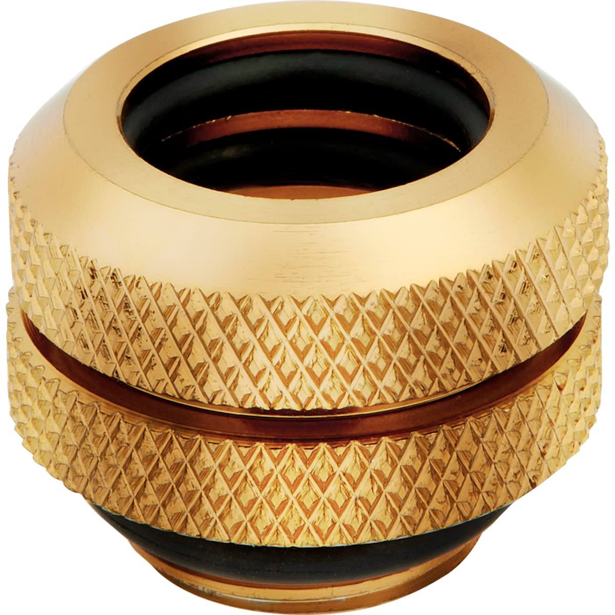 Corsair Hydro X Series XF Hardline 12mm OD Fittings, Four Pack (G1/4 Inch BSPP Port Threads, Solid Brass Durability, Double O-Ring Design, Compatible with Additional Hydro X Adapters) Gold — image 1