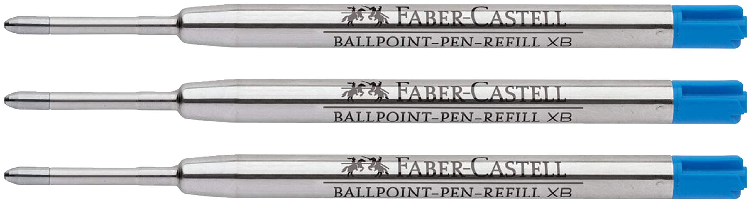Faber-Castell Ballpoint Pen Refill (Pack of 3, Extra Wide, Blue)