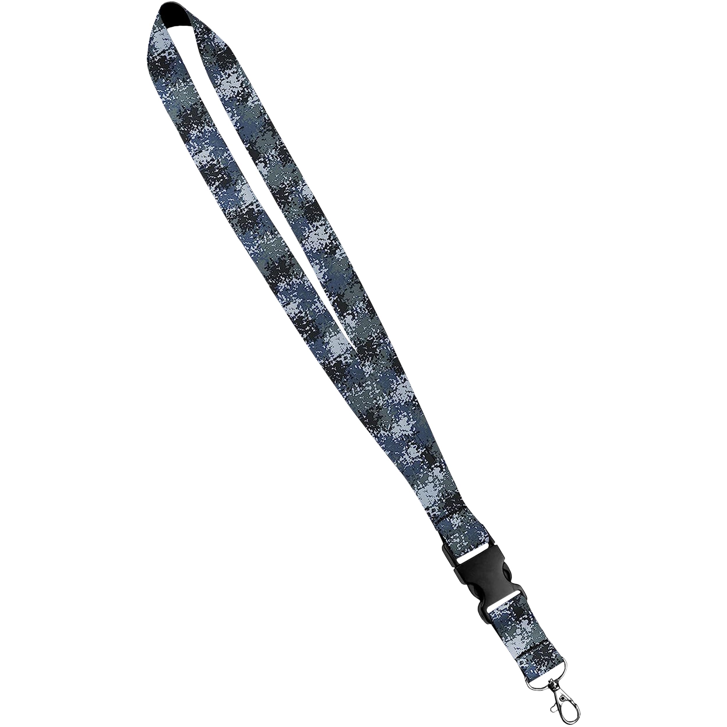 Moose Pet Wear Fashionable Lanyard - Satin Keychain Necklace, ID Badge Holder – 1 Inch, Digi Camo Blue — image 1