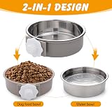 nuoshen 2 Pcs 2-in-1 Pet Crate Bowls 15cm 750ml Hanging Cage Water Bowls view 3