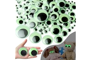 NENG-Q 340 PCS Googly Eyes Self Adhesive for Crafts Glow in The Dark Luminous Craft Sticker Sparkle Multi Sizes Wiggle Eyes, Googly Eyes for DIY（50 40 35 30 25 20 15 10mm）