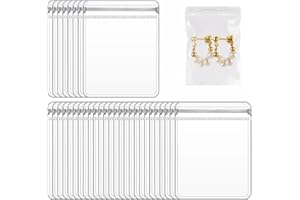 100 Pcs Transparent PVC Self Seal Jewelry Bags Zipper Bag Clear Storage Bags Pouch for Holding Necklace Earring Ring Bracelet