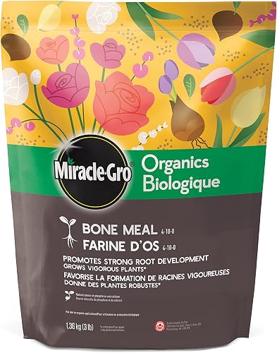 Miracle-Gro Organics Bone Meal 4-10-0, 1.36 kg | 100% Organic Phosphorus & Calcium Fertilizer for Roses, Bulbs & Veggies | Slow Release Feeds 2 Months | ECOCERT Approved