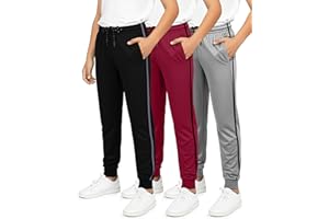 Real Essentials 3 Pack: Boy's Mesh Active Athletic Casual Jogger Sweatpants with Pockets