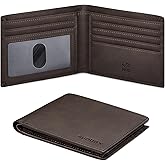 RUNBOX Wallet for Men Slim Leather Bifold RFID Blocking Minimalist Front Pocket Design with Gift Box