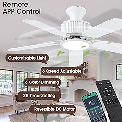 Surtime 44 Inch Low Profile Ceiling Fans with
