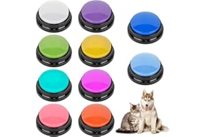 zzhxkjhky 10 Color Voice Recording Buttons for Dogs Dog Training Communication Buttons with 30 Sec Record and Playback, Pet Training Buzzer for Puppy Cats, Funny Gifts for Pet Lovers (10 Pack)