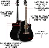 Fender CD-60SCE Dreadnought Walnut Fingerboard Black with Free Lessons view 2